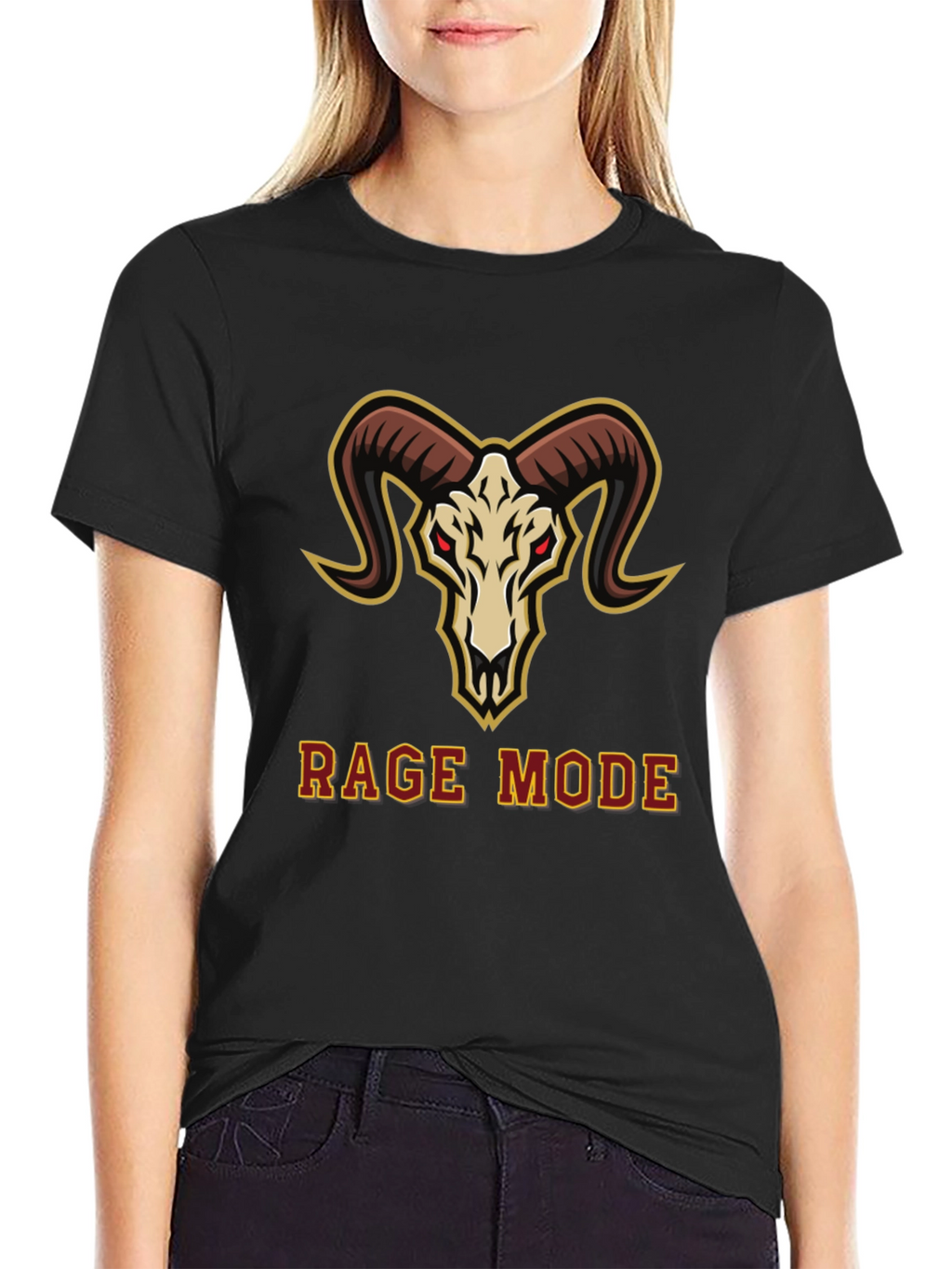 Rage Mode Ram Skull Graphic T-Shirt