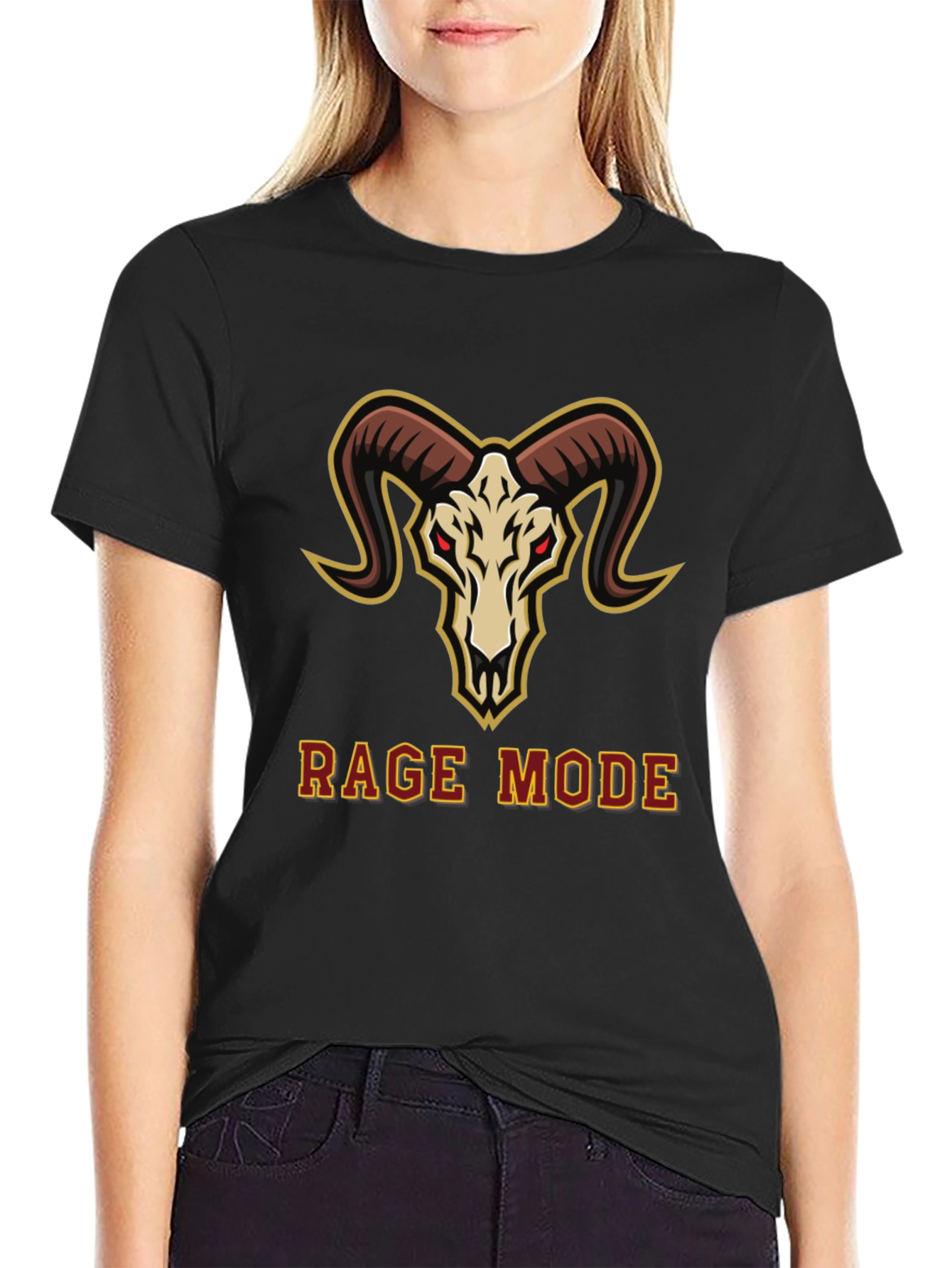 Rage Mode Ram Skull Graphic T-Shirt
