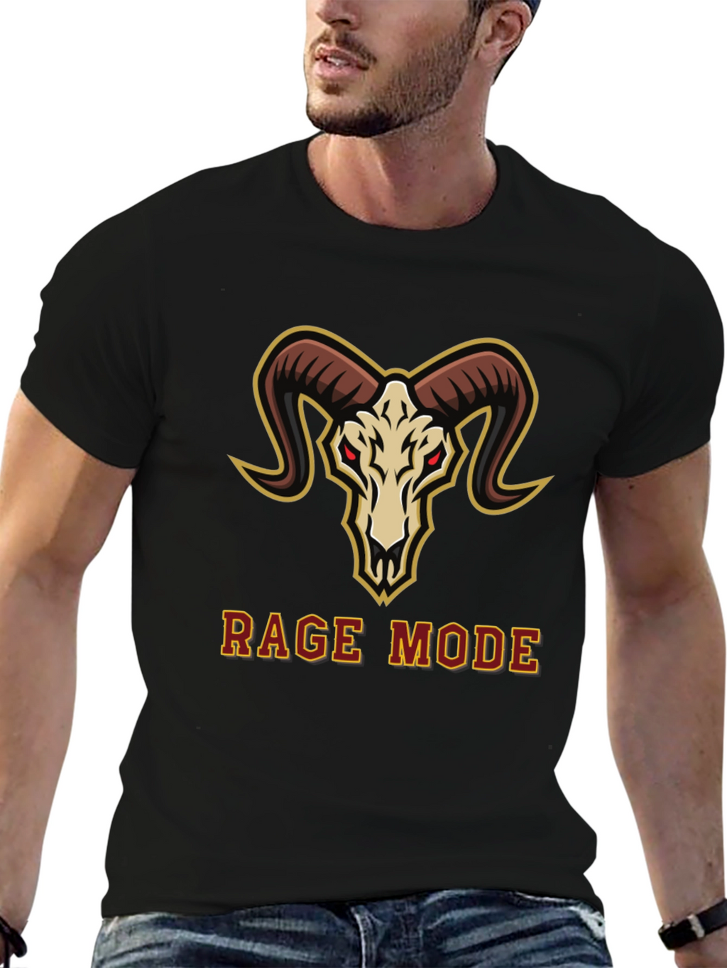 Rage Mode Ram Skull Graphic T-Shirt