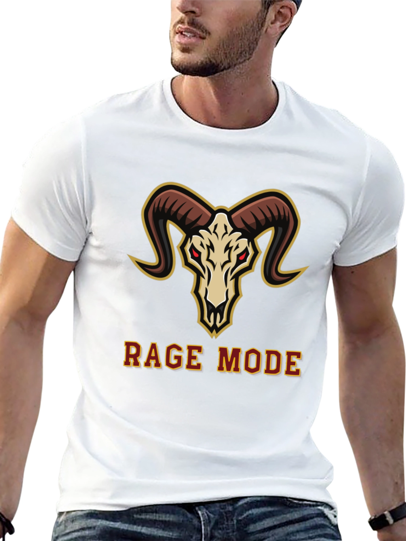 Rage Mode Ram Skull Graphic T-Shirt