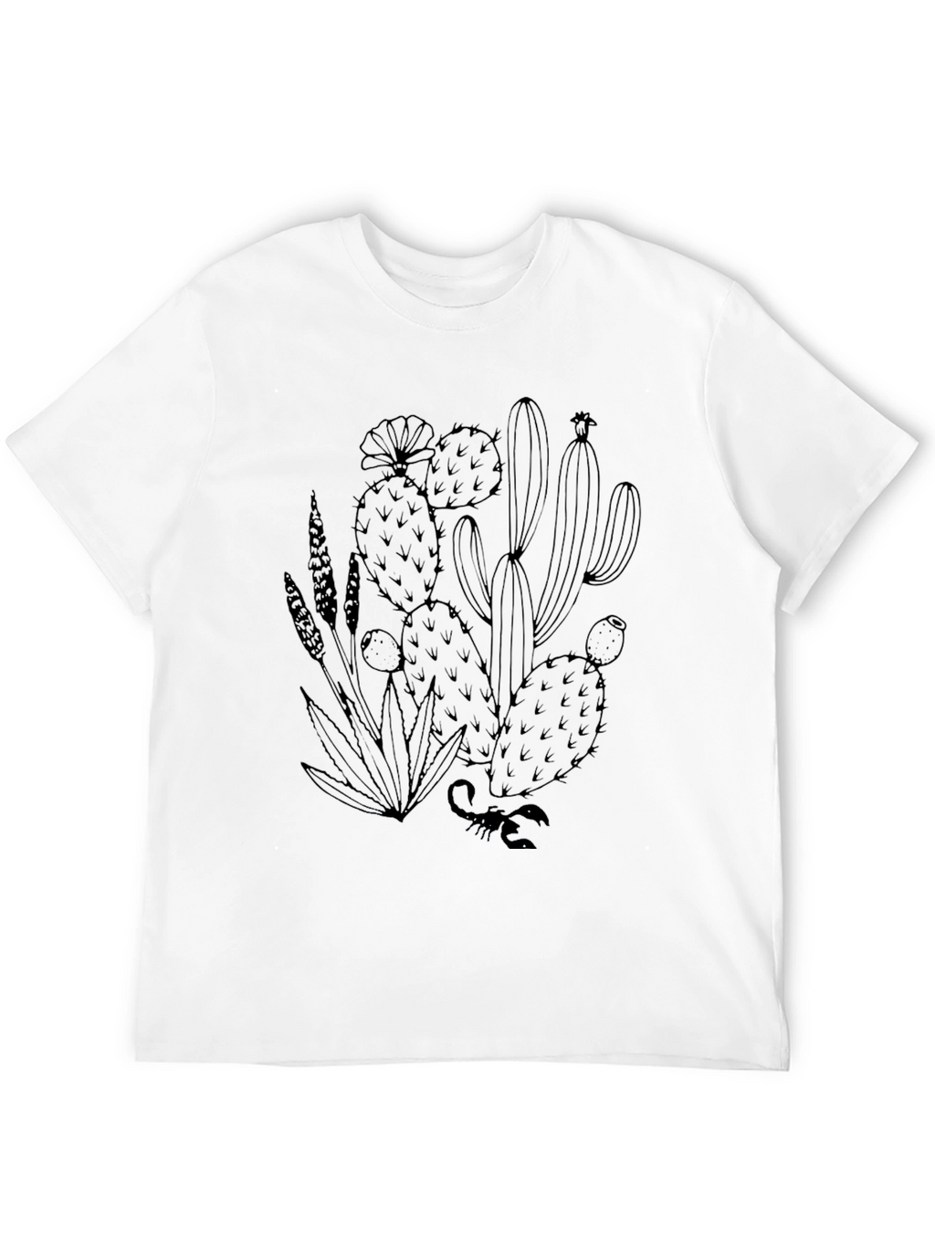 Black Cactus Graphic Tee - Desert Style T-Shirt