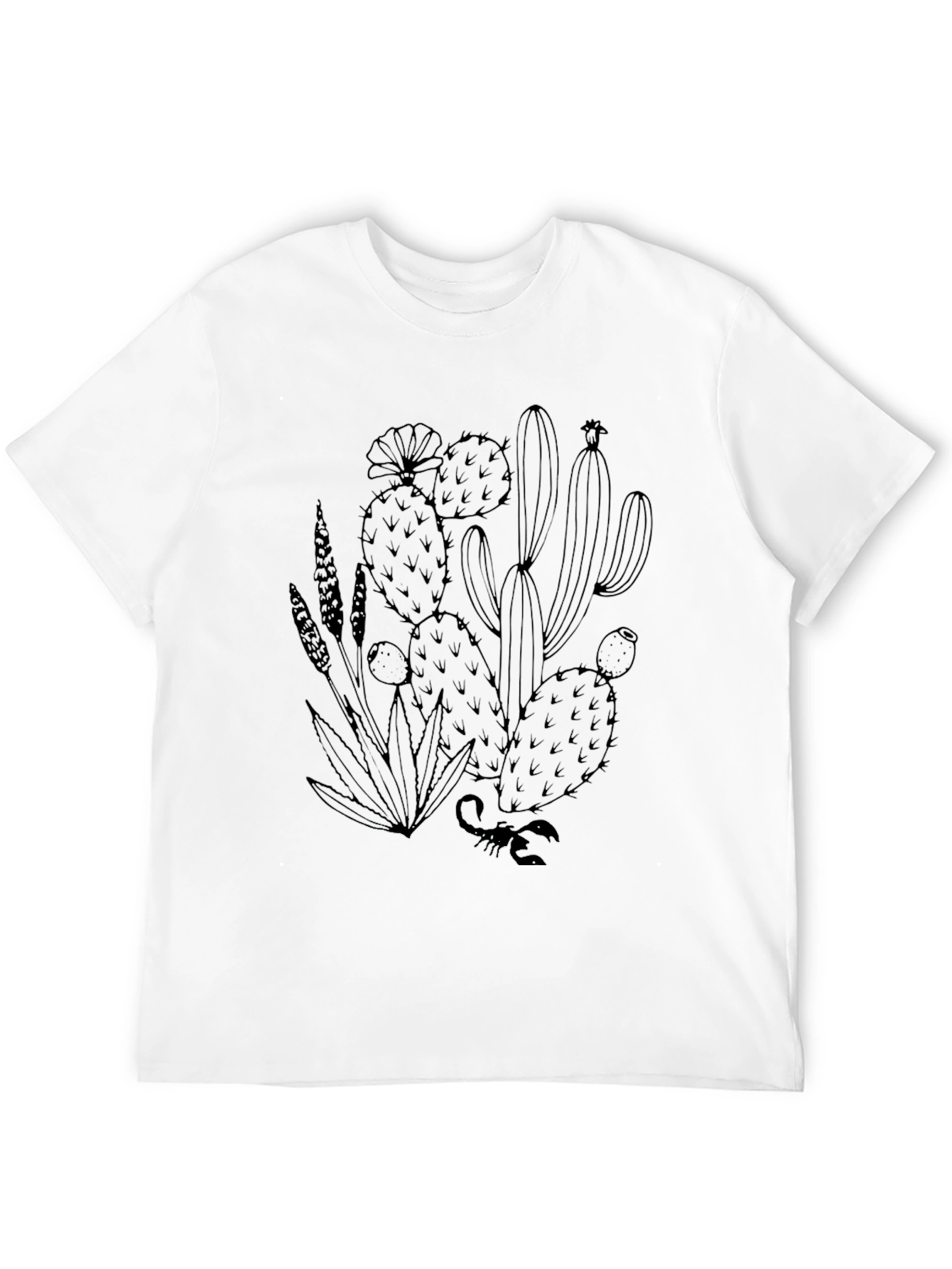 Black Cactus Graphic Tee - Desert Style T-Shirt
