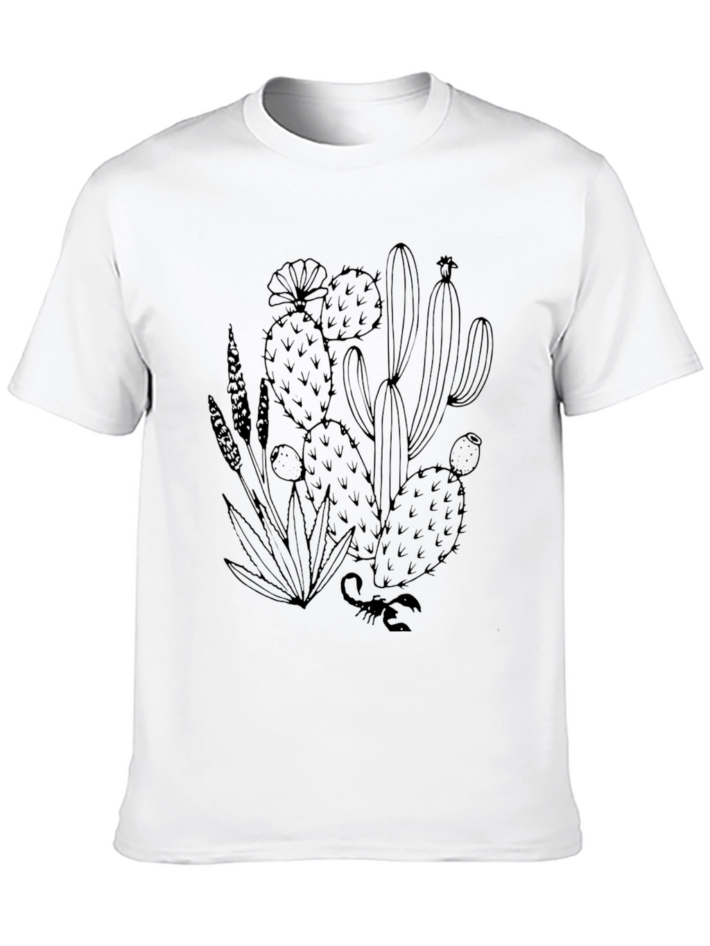 Black Cactus Graphic Tee - Desert Style T-Shirt