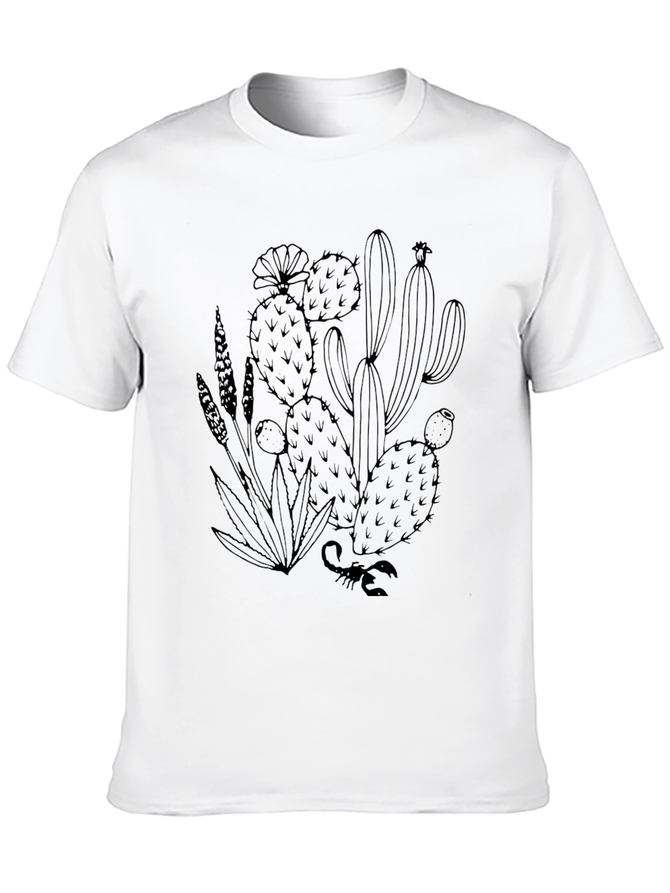 Black Cactus Graphic Tee - Desert Style T-Shirt