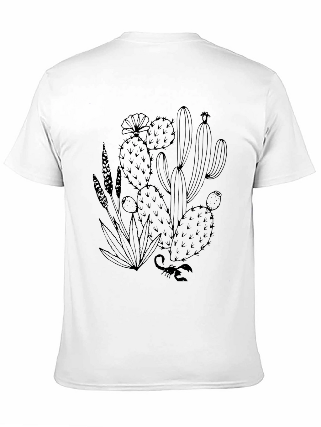 Black Cactus Graphic Tee - Desert Style T-Shirt