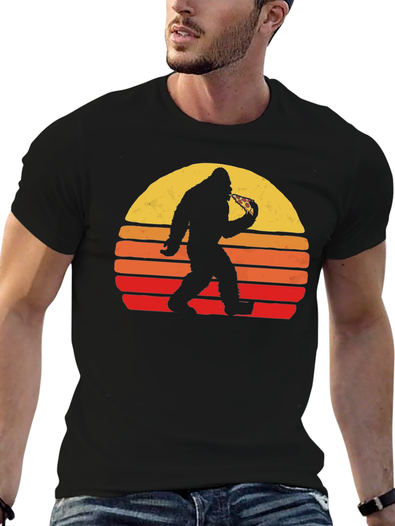 Sasquatch Pizza Sunset Tee