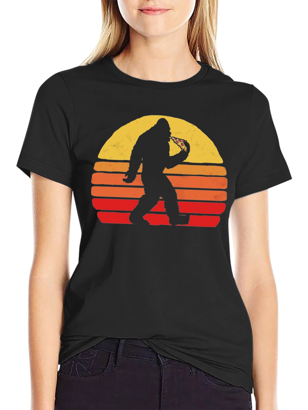 Sasquatch Pizza Sunset Tee
