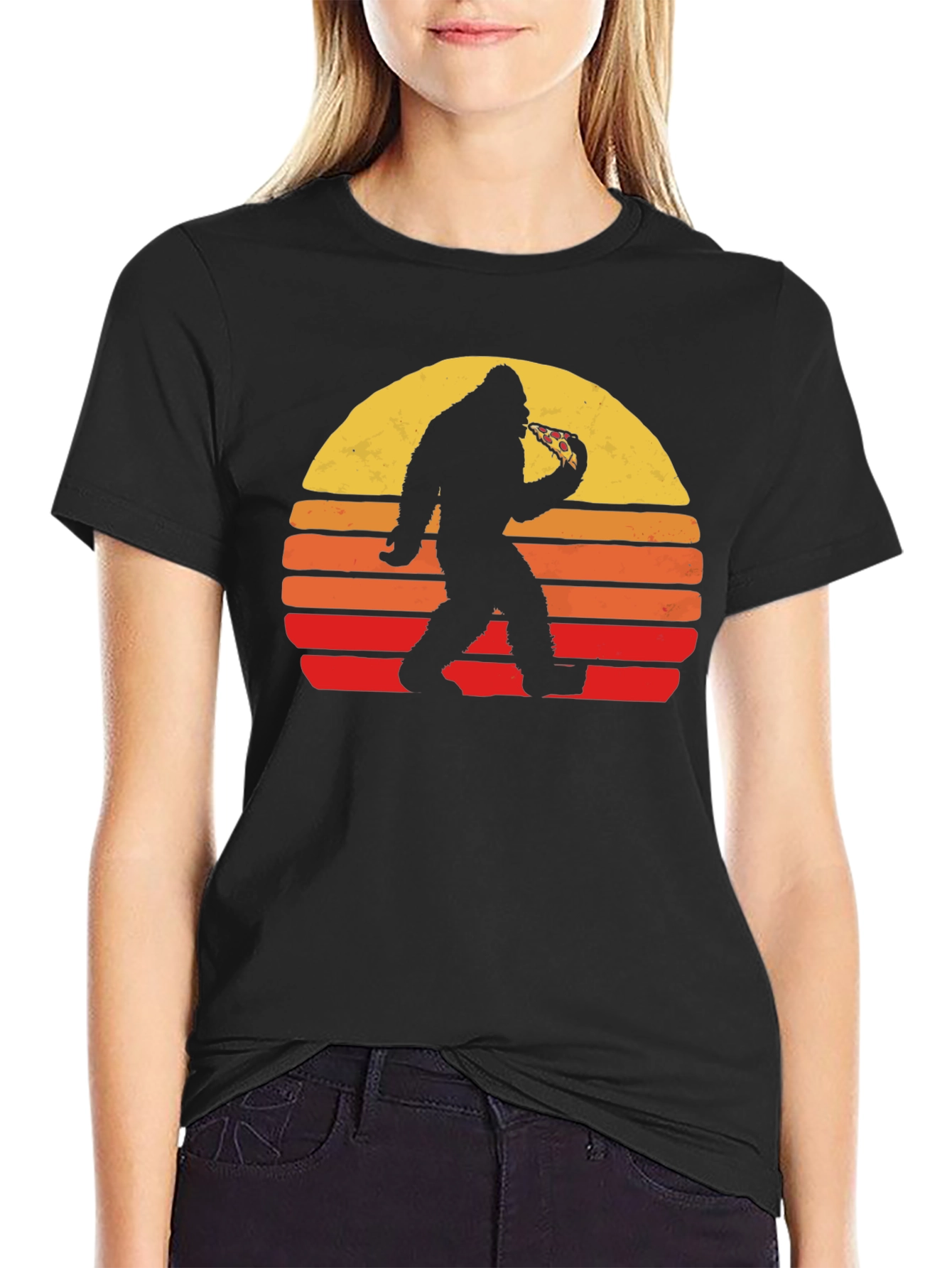 Sasquatch Pizza Sunset Tee