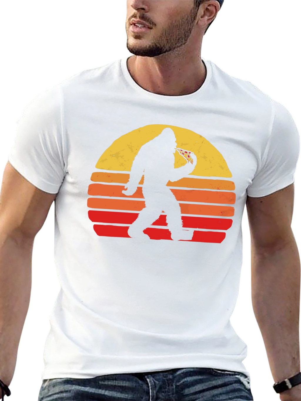 Sasquatch Pizza Sunset Tee