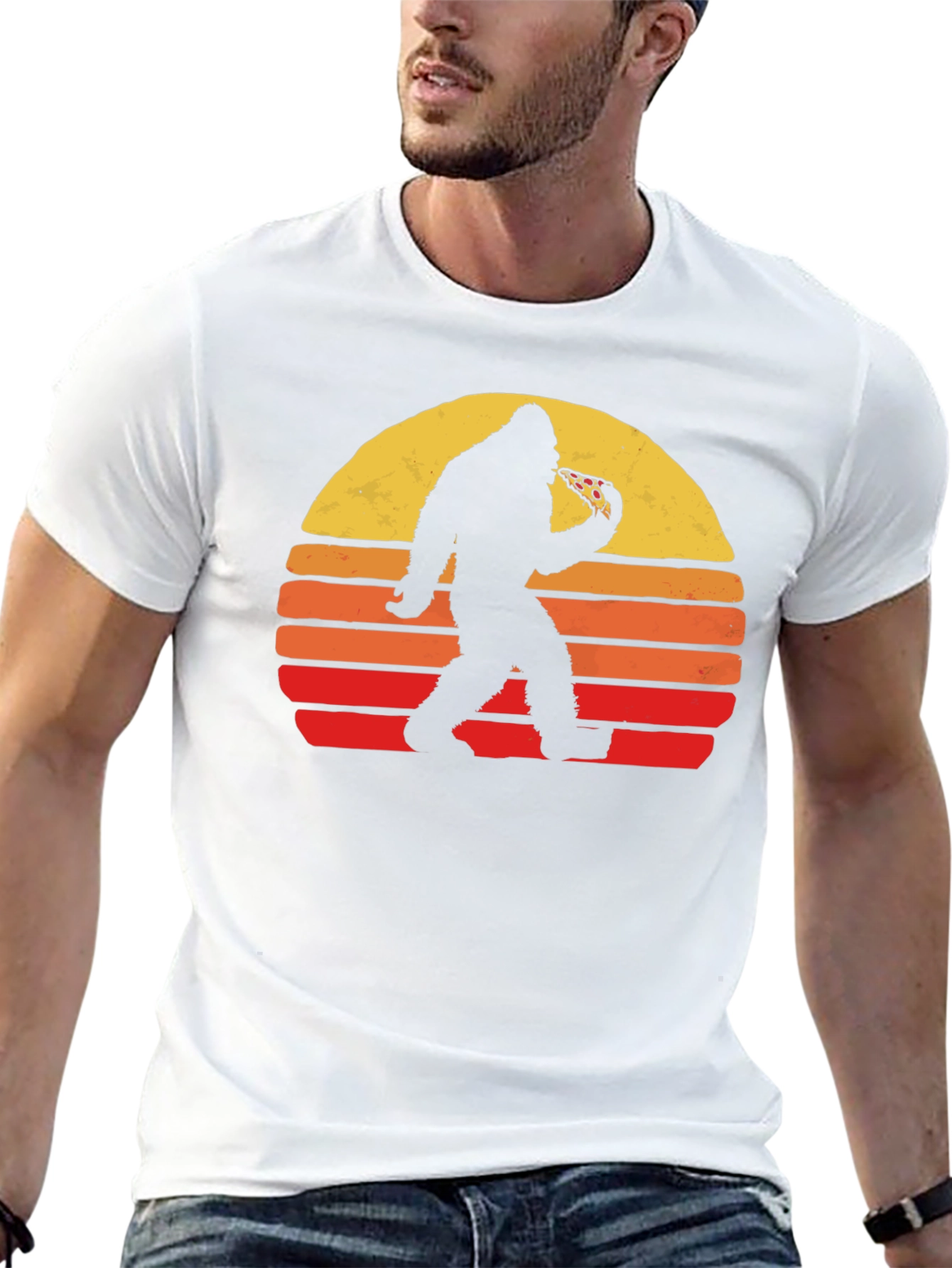 Sasquatch Pizza Sunset Tee