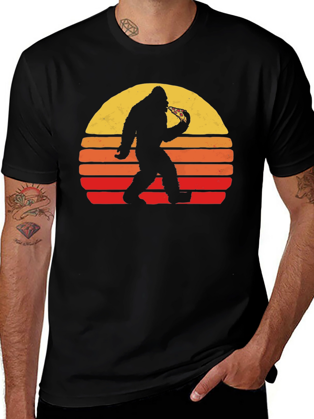 Sasquatch Pizza Sunset Tee