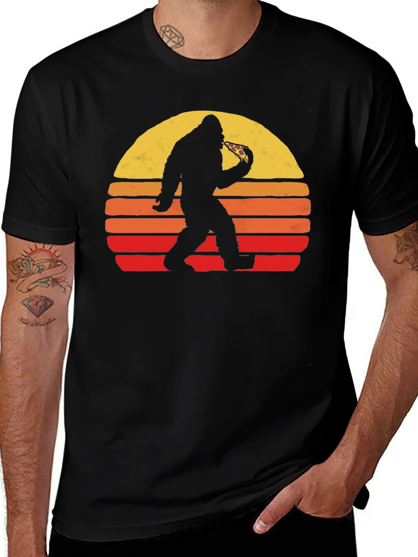 Sasquatch Pizza Sunset Tee
