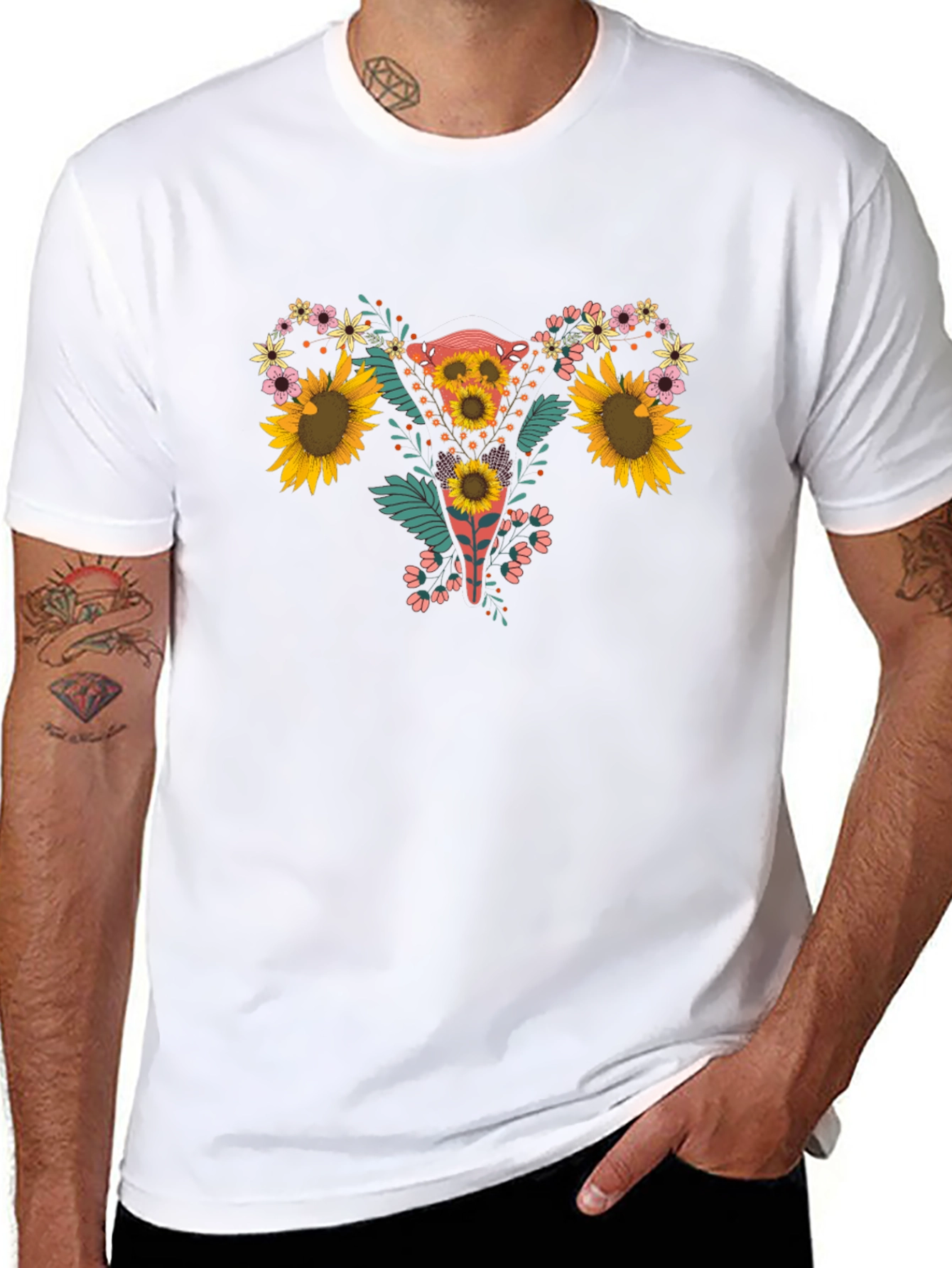 Floral Uterus Graphic Tee