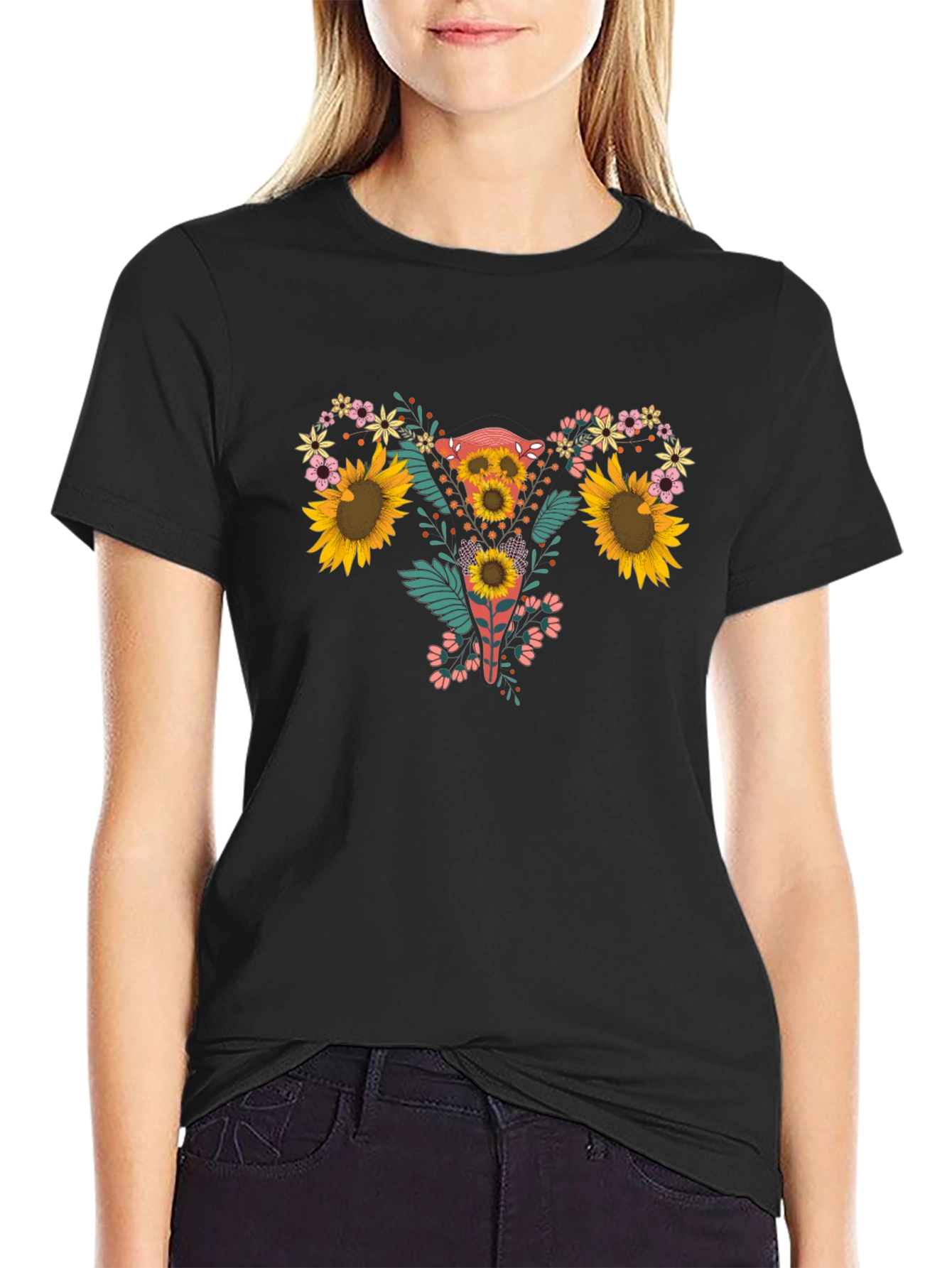 Floral Uterus Graphic Tee