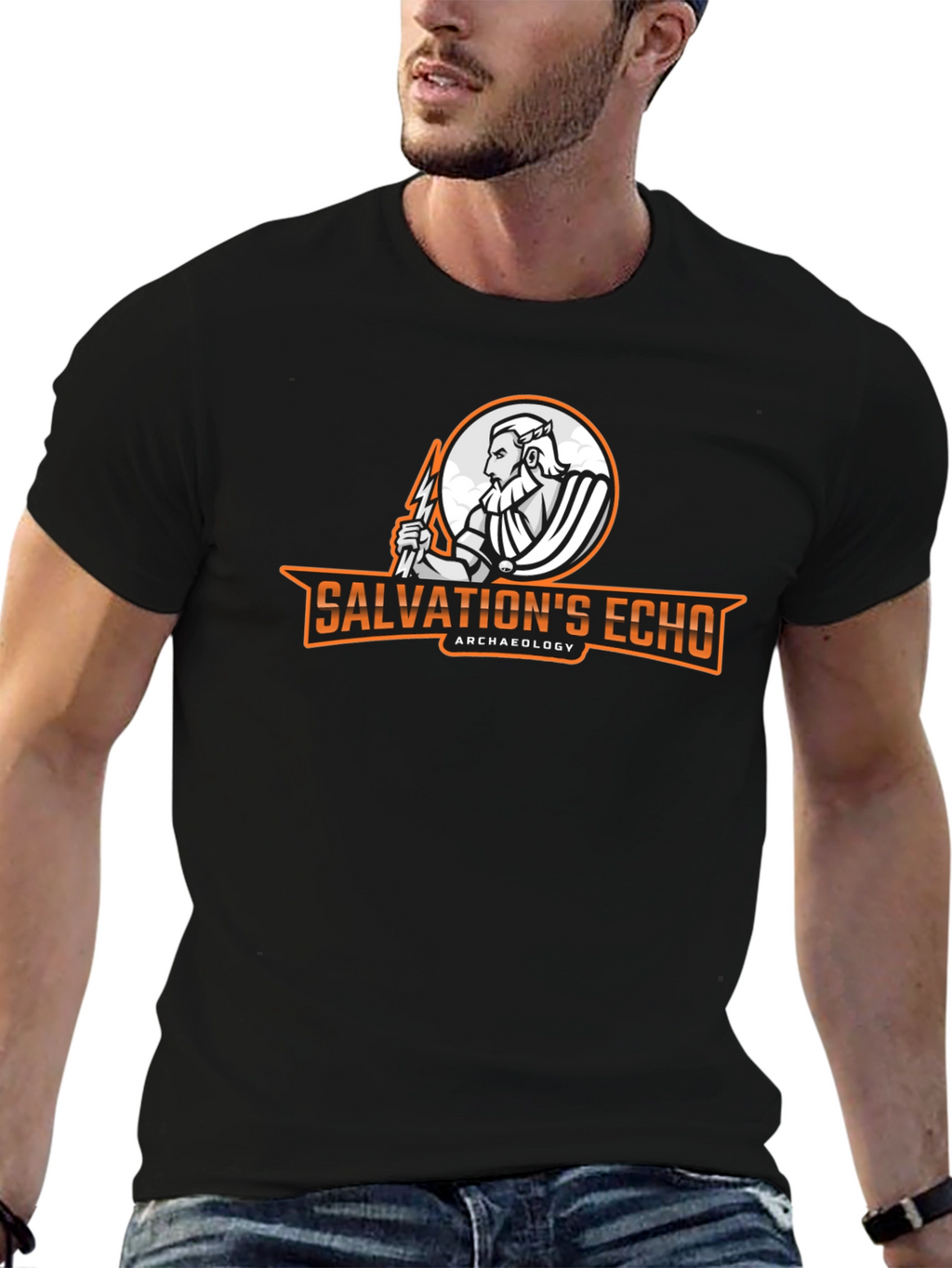 Salvations Echo Archaeology T-Shirt Zeus Graphic Black