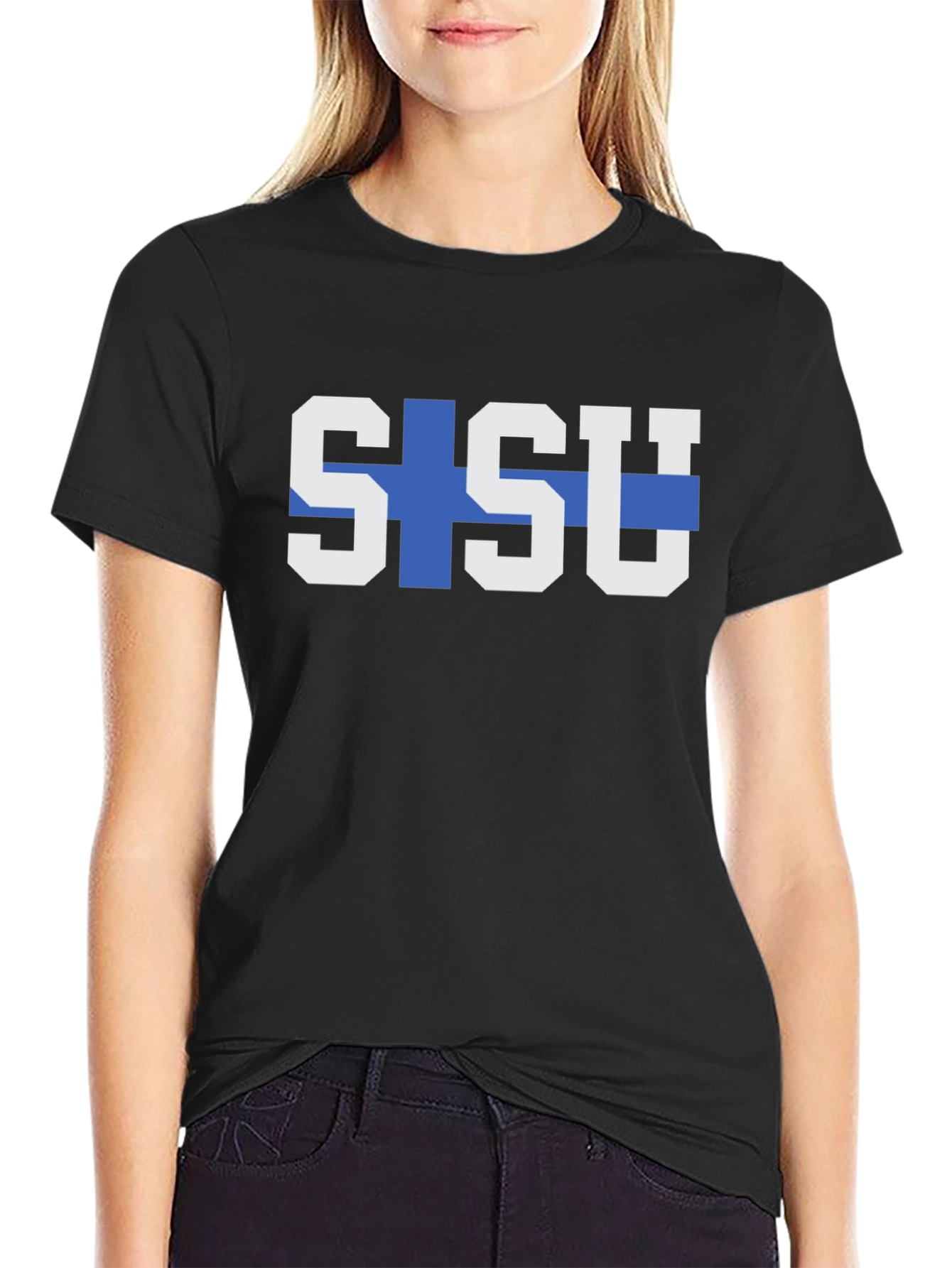 Sisu Finland Flag Graphic Tee - Black T-Shirt