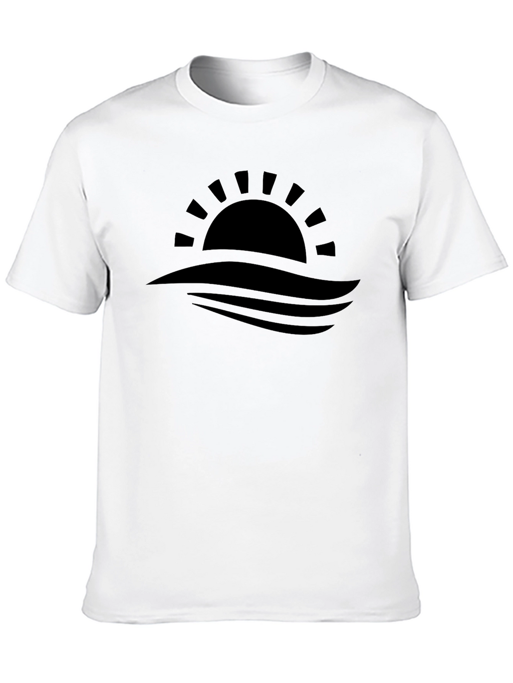 Sunset Waves Graphic Tee - Black Casual Shirt
