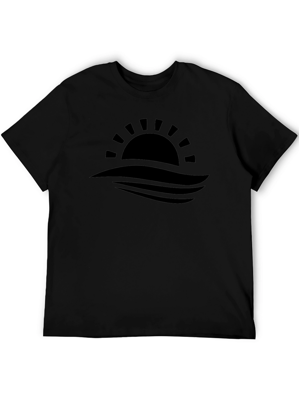 Sunset Waves Graphic Tee - Black Casual Shirt