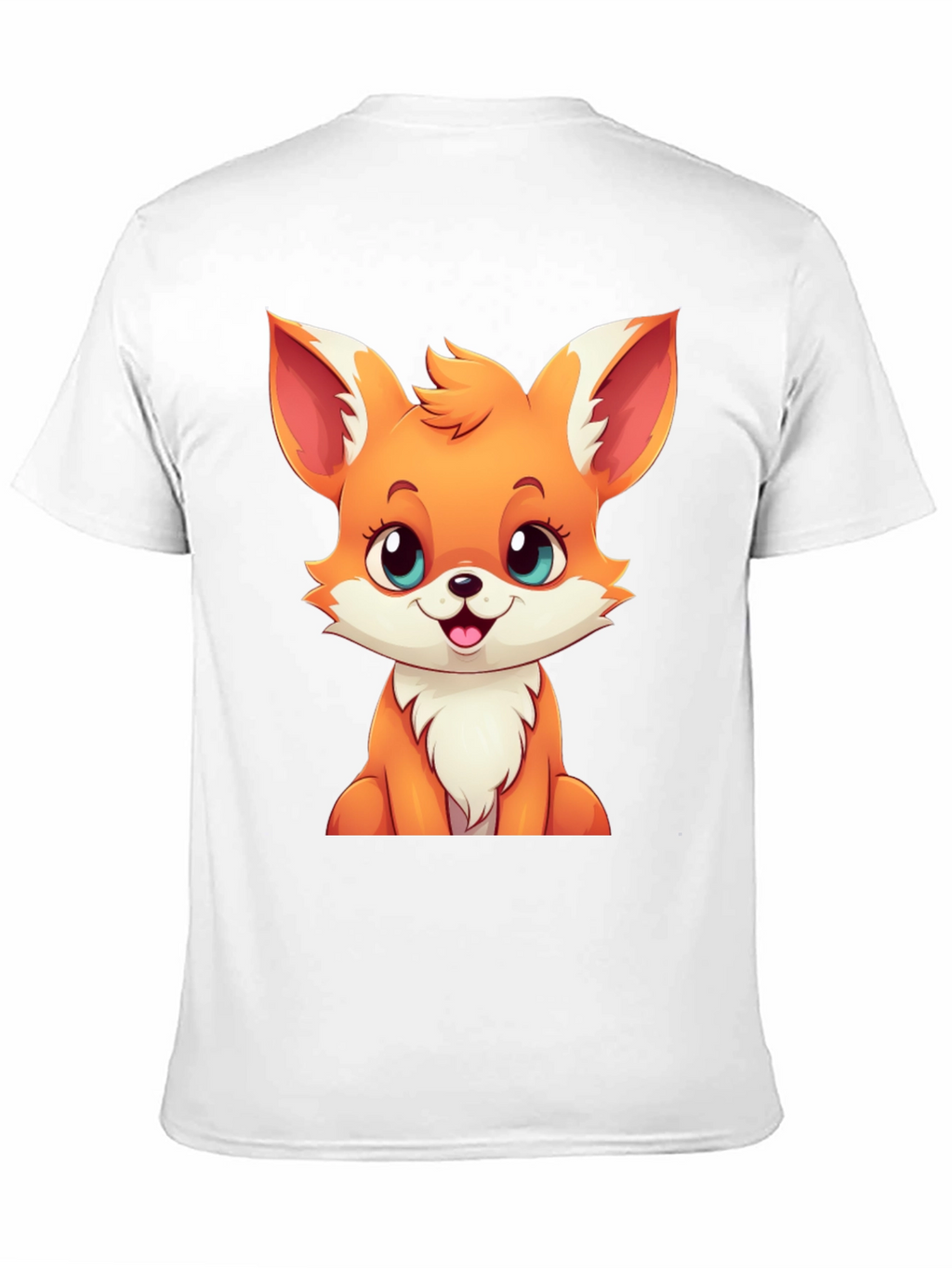 Cute Cartoon Fox Graphic Tee - Black T-Shirt