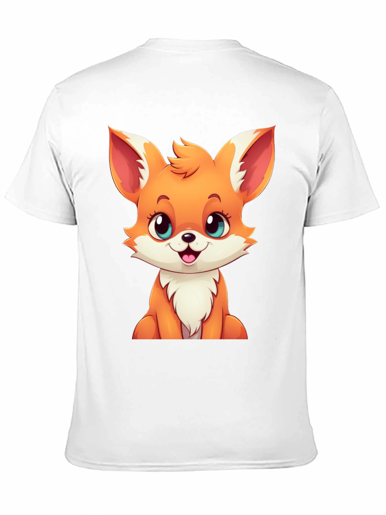 Cute Cartoon Fox Graphic Tee - Black T-Shirt