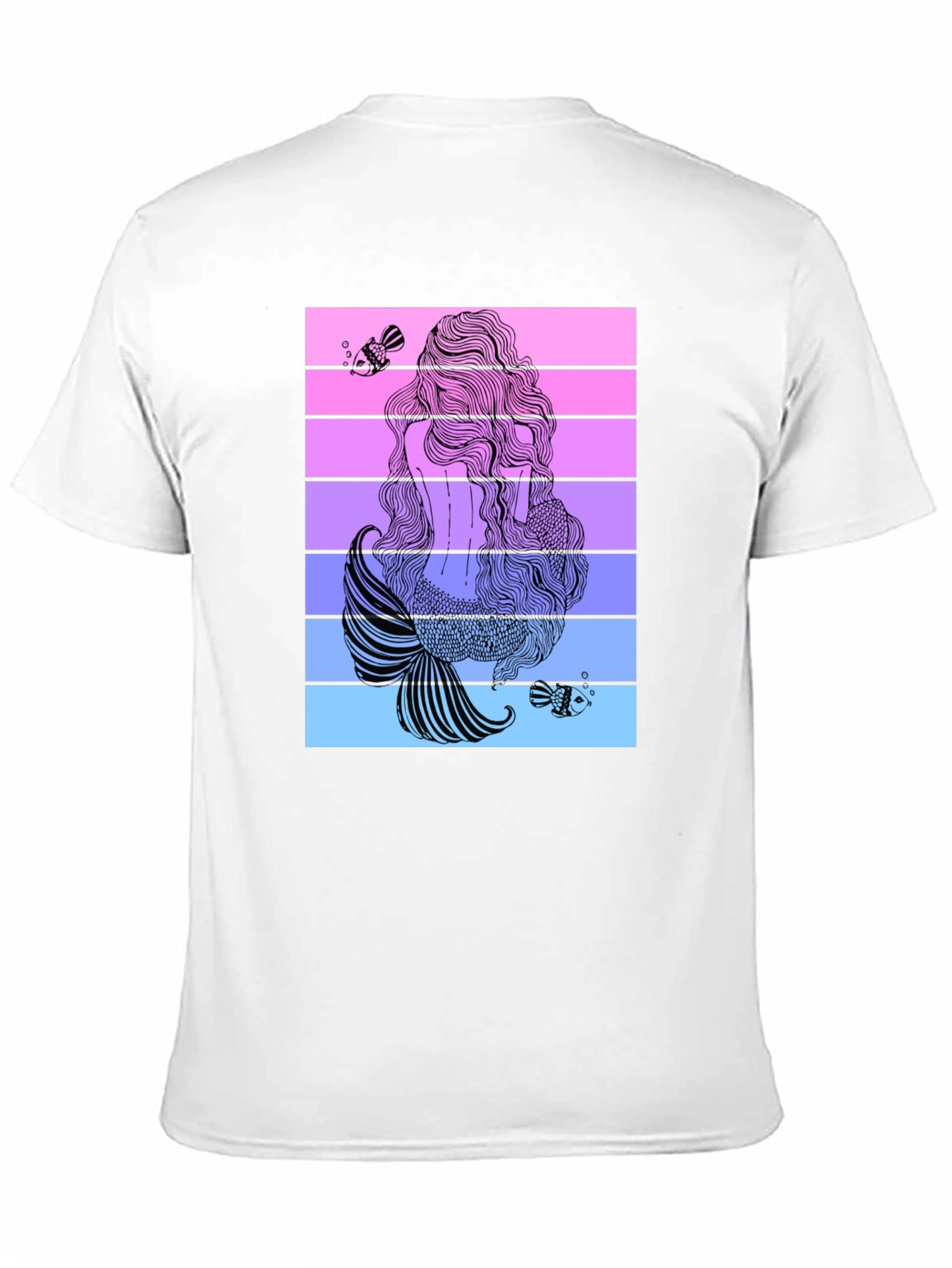 Mermaid Tail Graphic T-Shirt - Stylish Black Tee