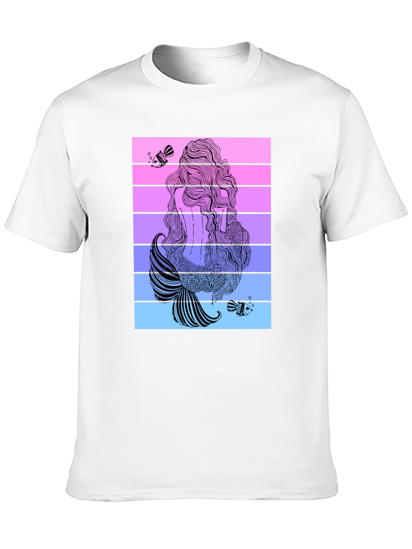 Mermaid Tail Graphic T-Shirt - Stylish Black Tee