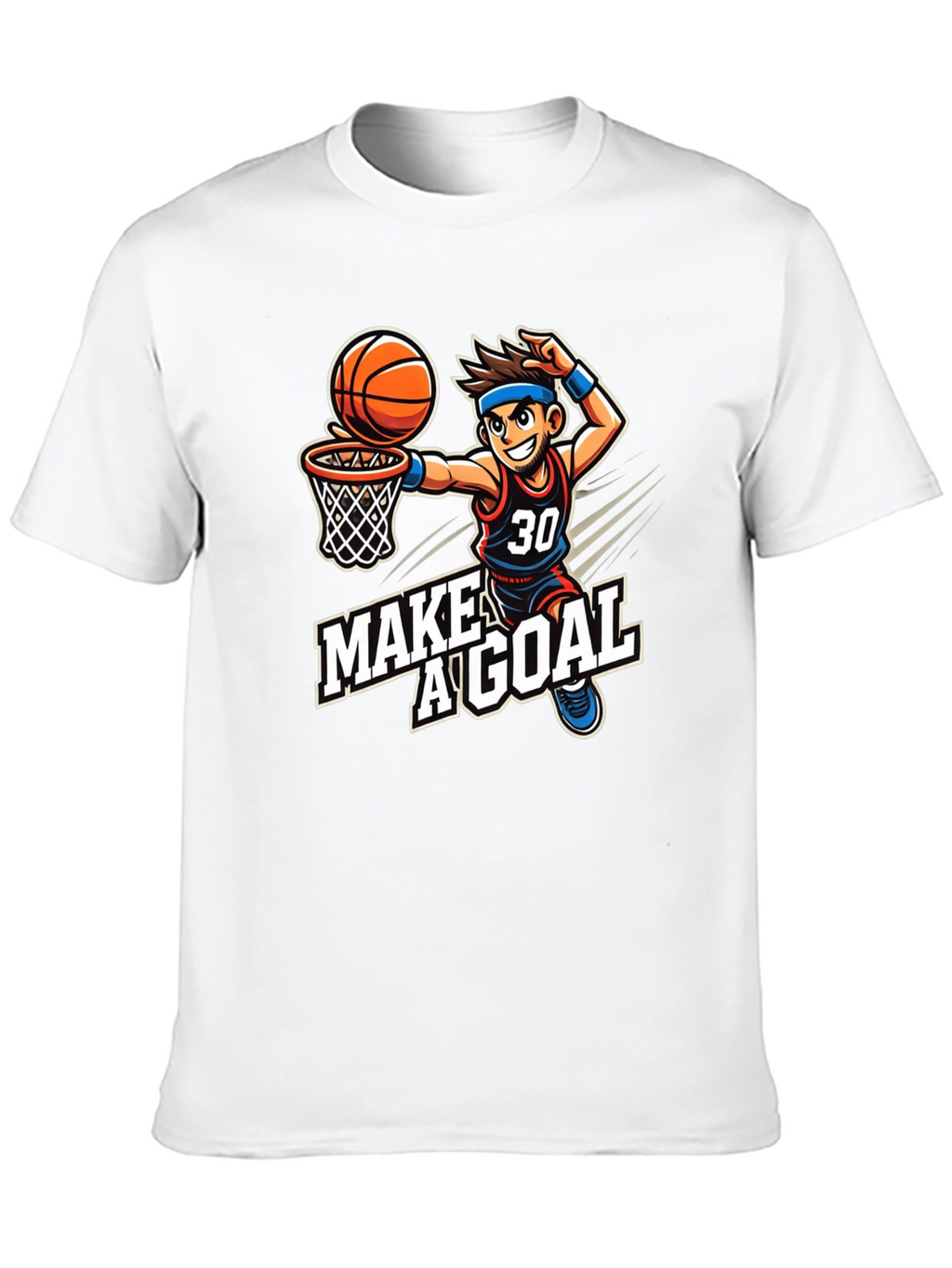 Basketball Cartoon T-Shirt: Make A Goal Tee