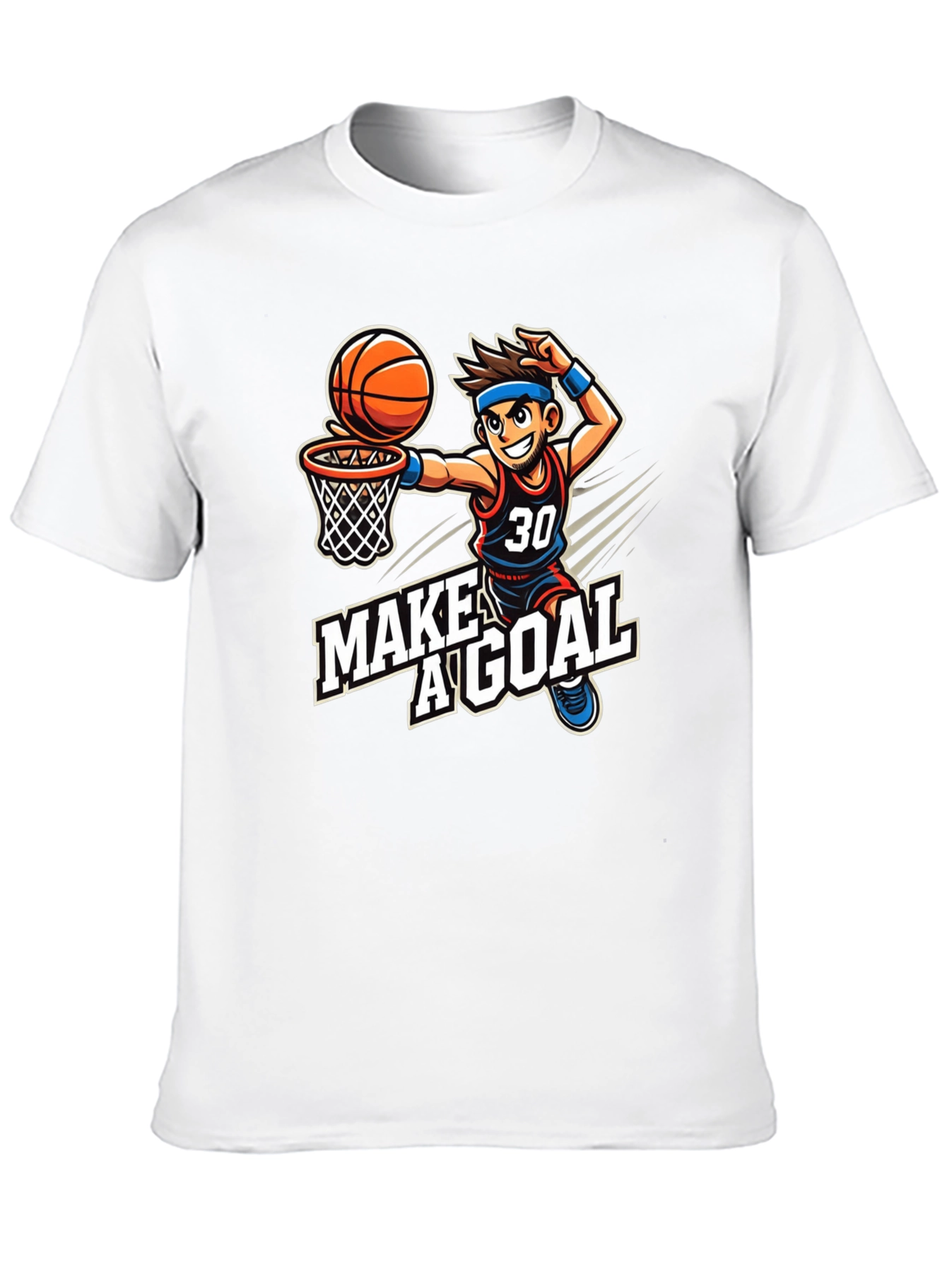 Basketball Cartoon T-Shirt: Make A Goal Tee