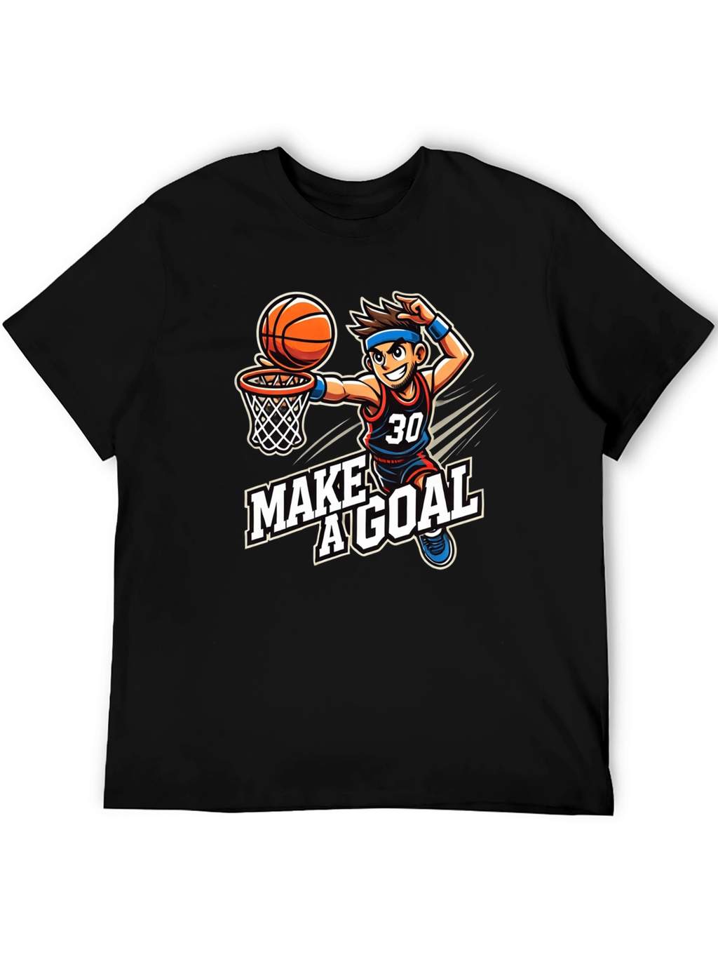 Basketball Cartoon T-Shirt: Make A Goal Tee