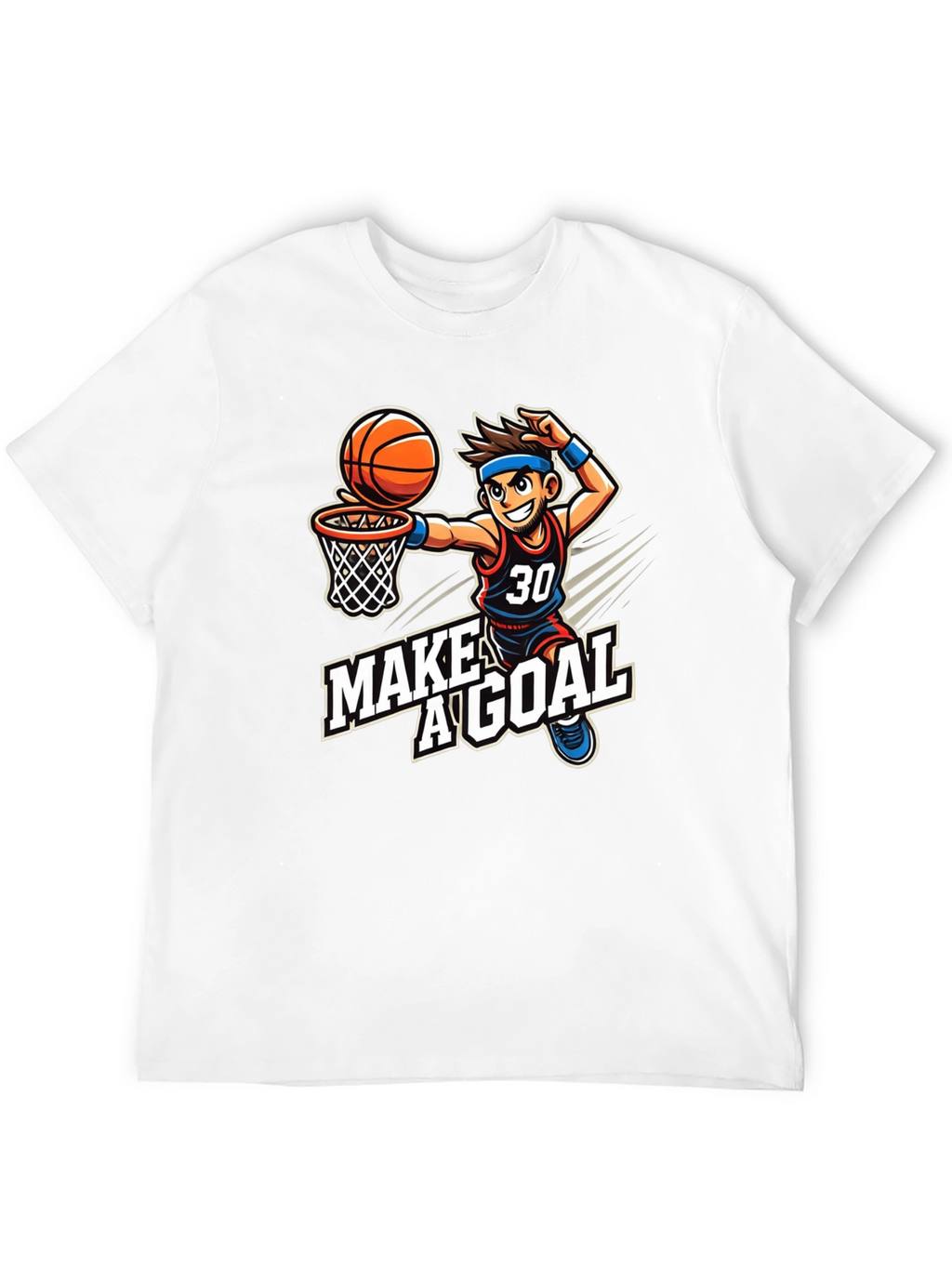 Basketball Cartoon T-Shirt: Make A Goal Tee