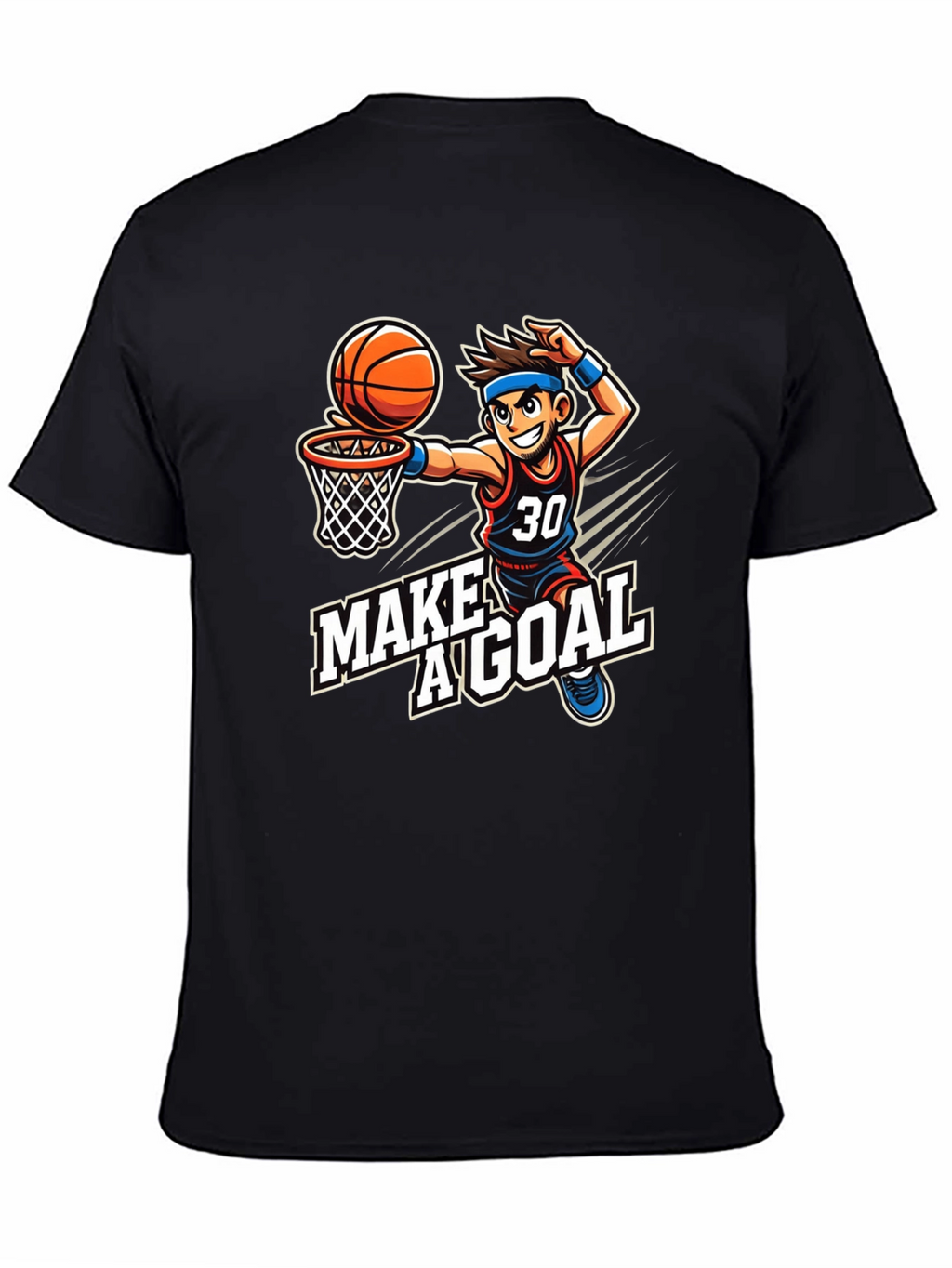 Basketball Cartoon T-Shirt: Make A Goal Tee
