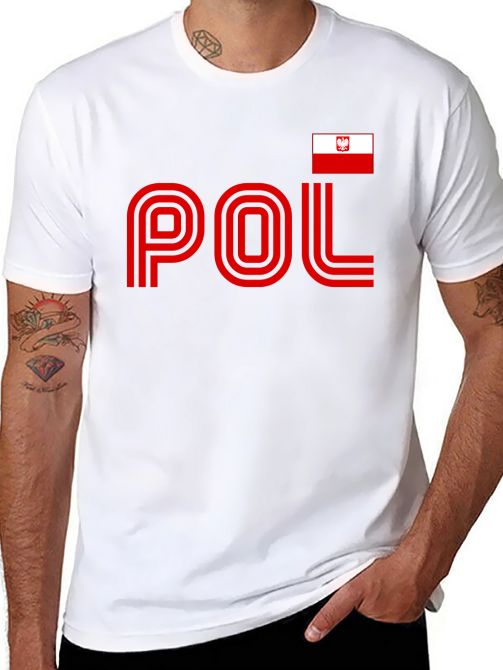 Poland Pride T-Shirt - Black Tee with National Flag