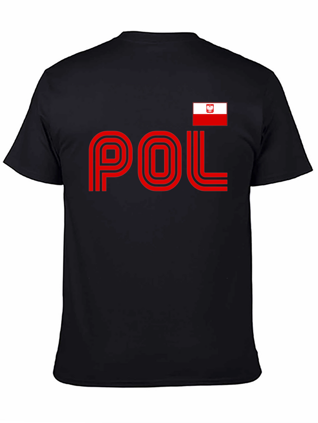 Poland Pride T-Shirt - Black Tee with National Flag