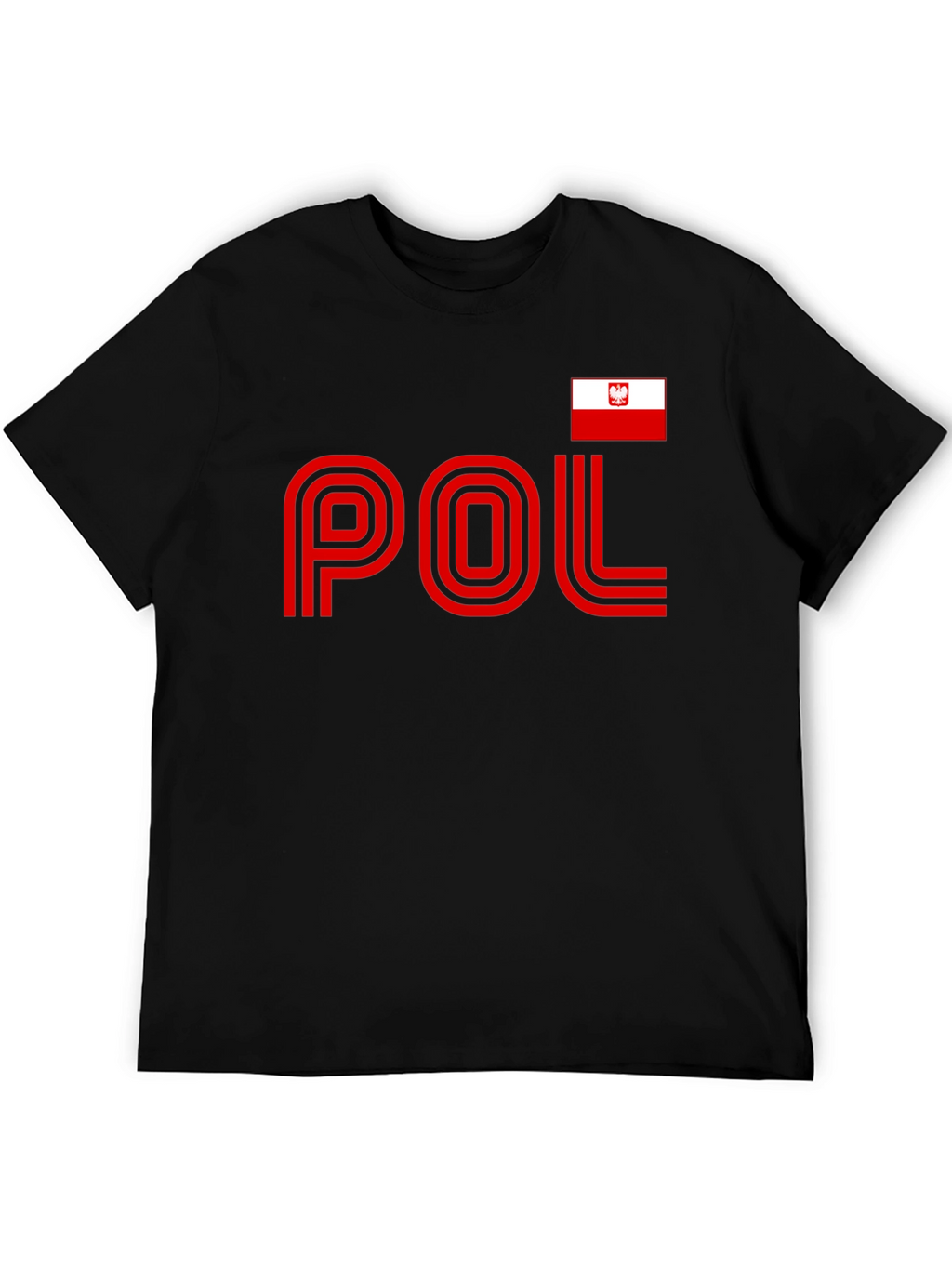 Poland Pride T-Shirt - Black Tee with National Flag