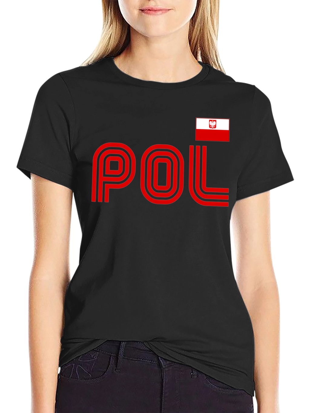 Poland Pride T-Shirt - Black Tee with National Flag