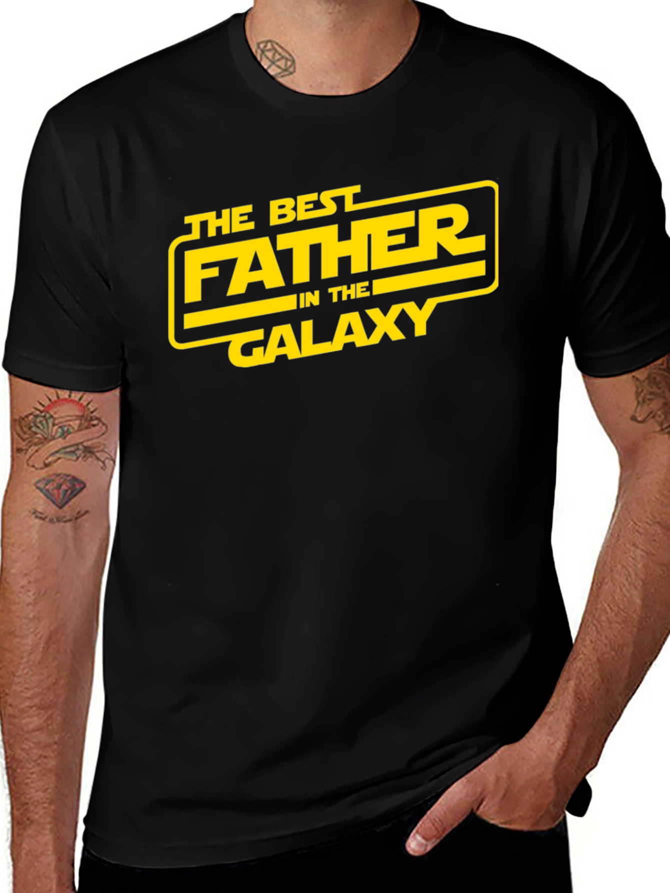Best Father in the Galaxy T-Shirt - Black Star Wars Dad Tee