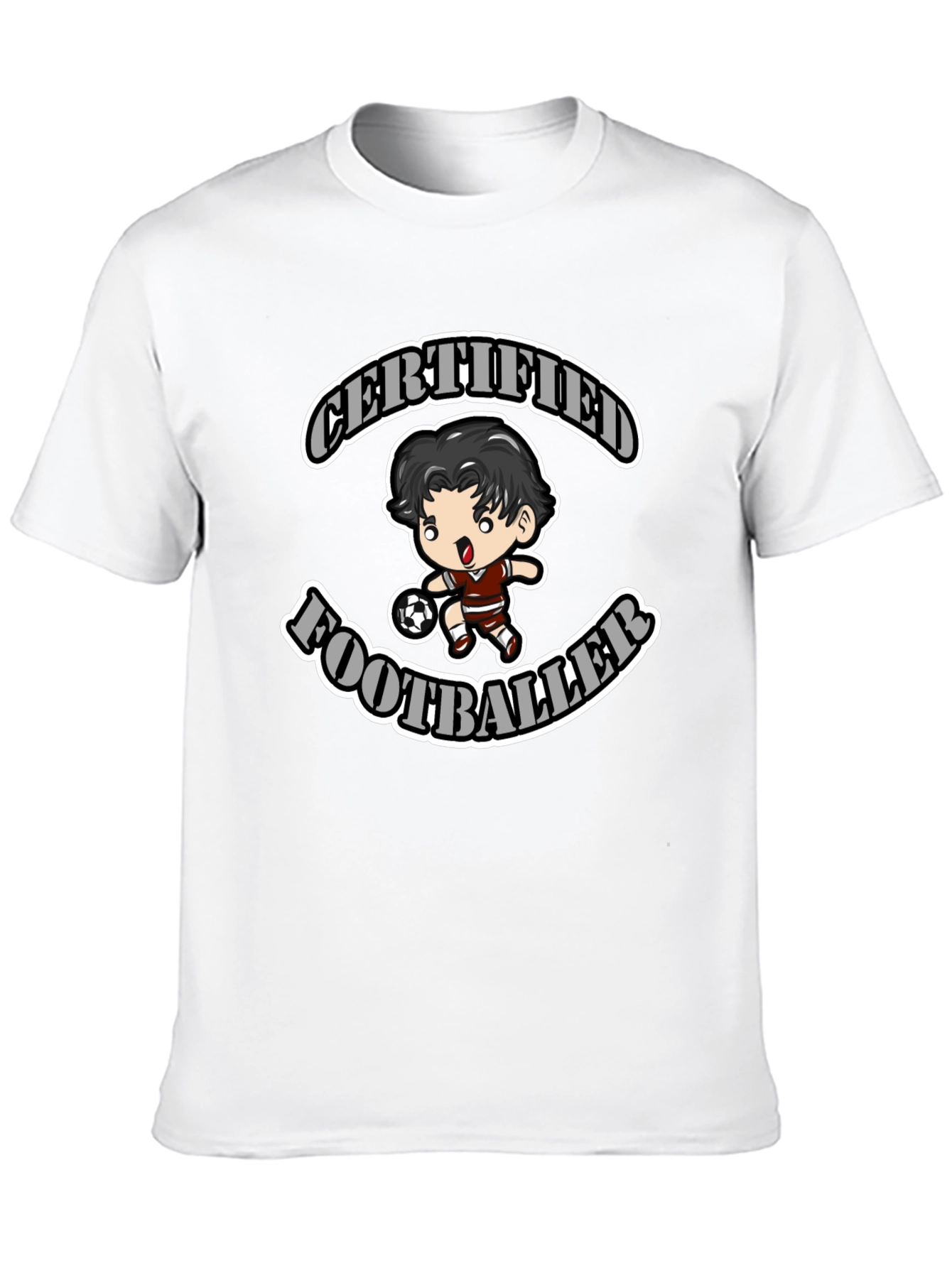 Certified Footballer Graphic T-Shirt - Black Cotton Tee