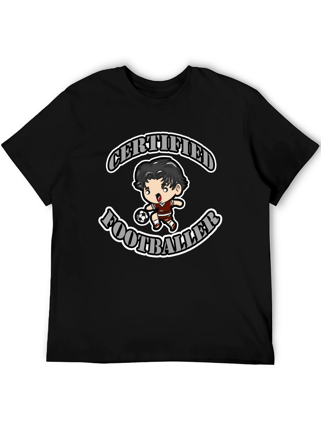 Certified Footballer Graphic T-Shirt - Black Cotton Tee