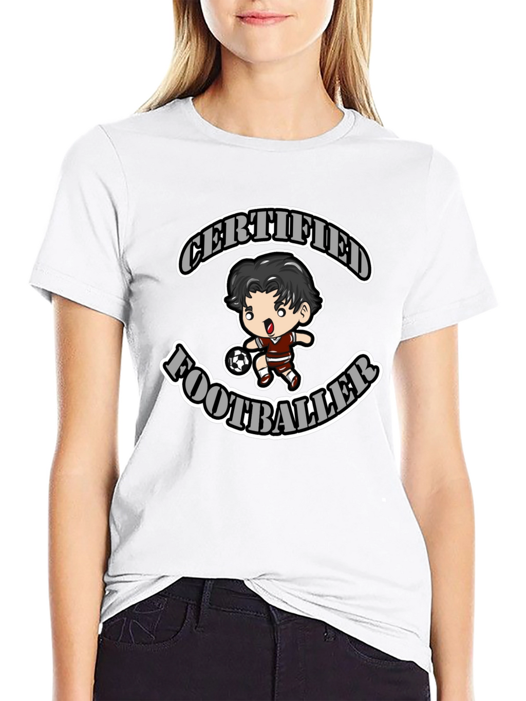 Certified Footballer Graphic T-Shirt - Black Cotton Tee