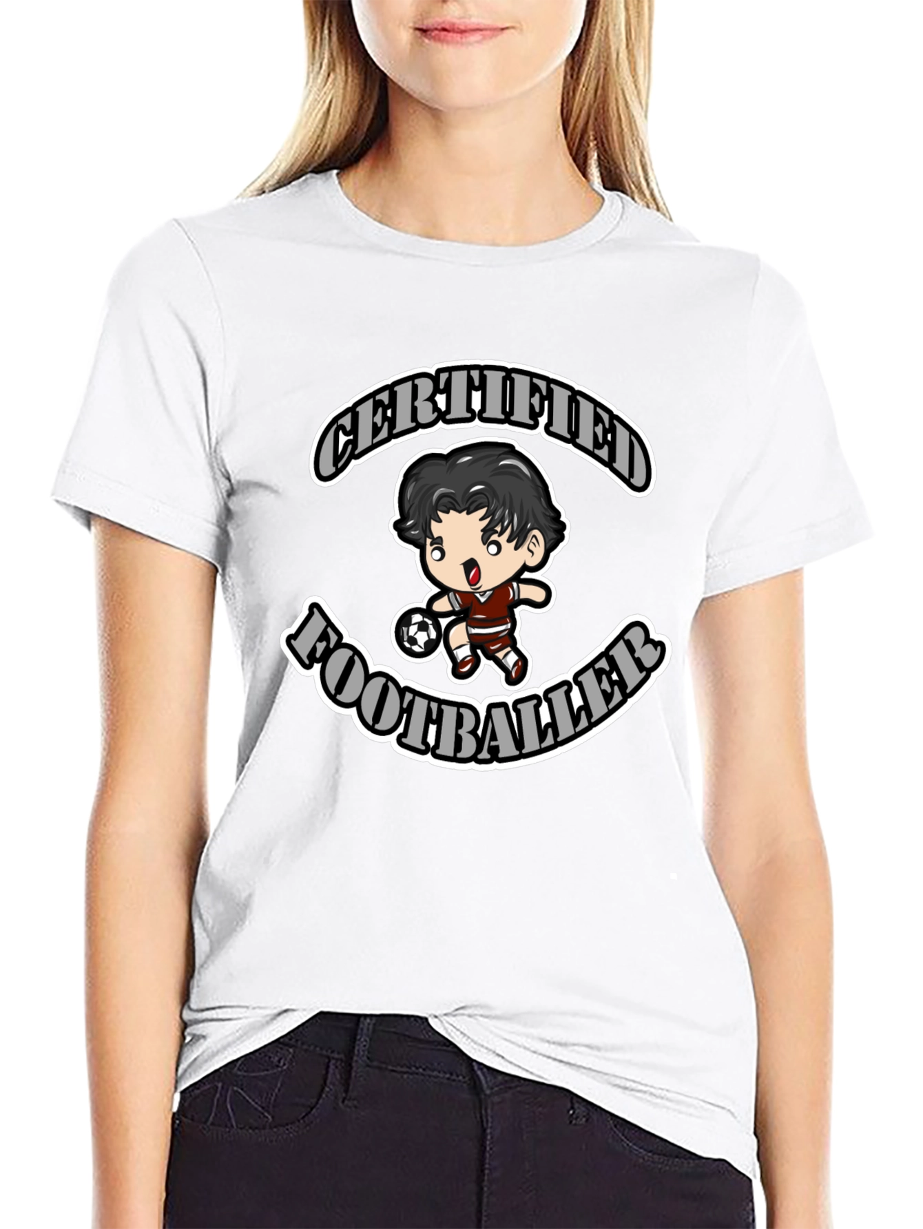 Certified Footballer Graphic T-Shirt - Black Cotton Tee