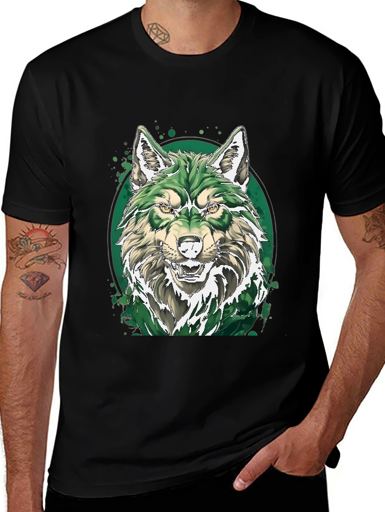 Wolf Graphic Black T-Shirt - Fierce Style