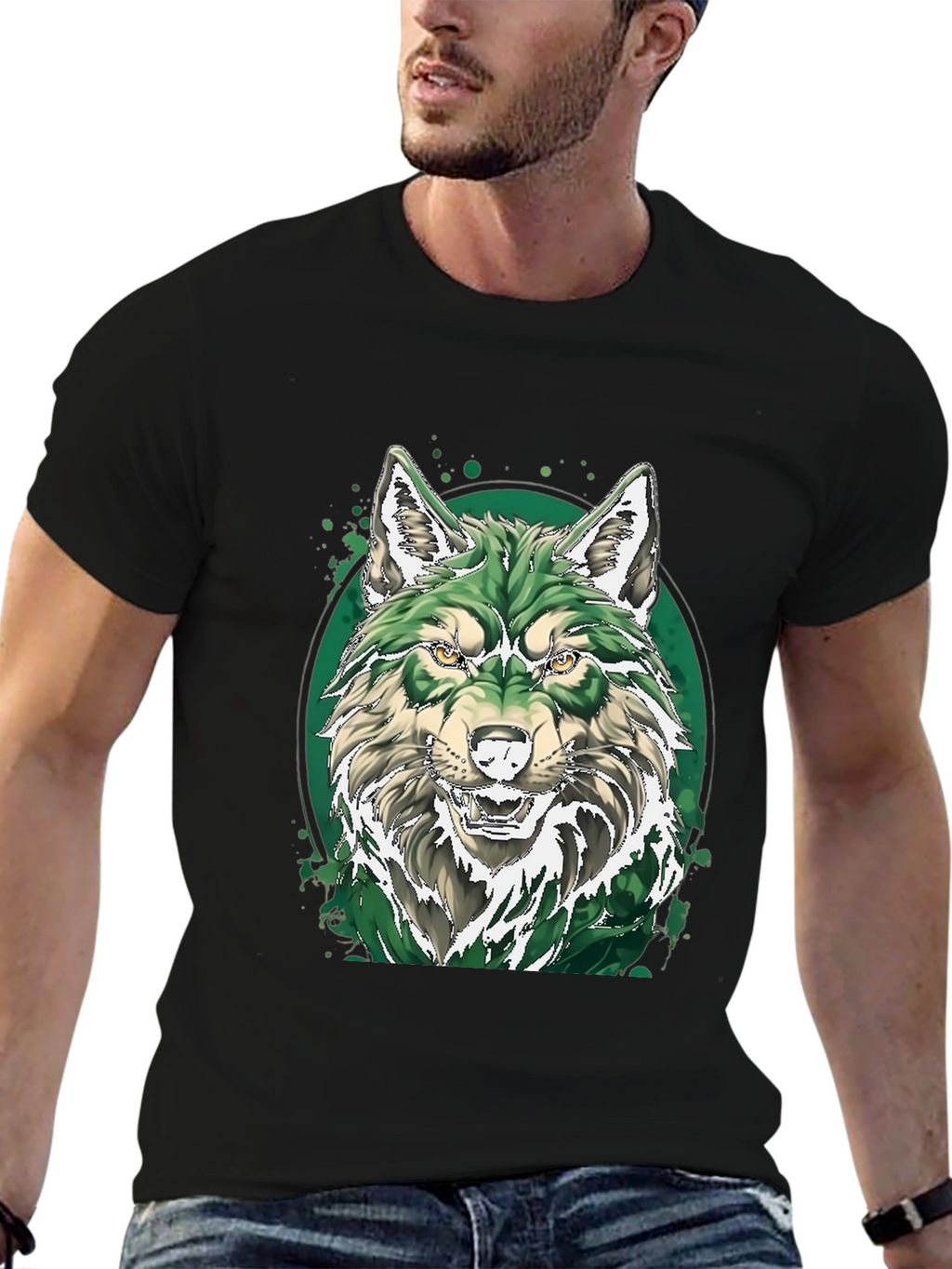 Wolf Graphic Black T-Shirt - Fierce Style