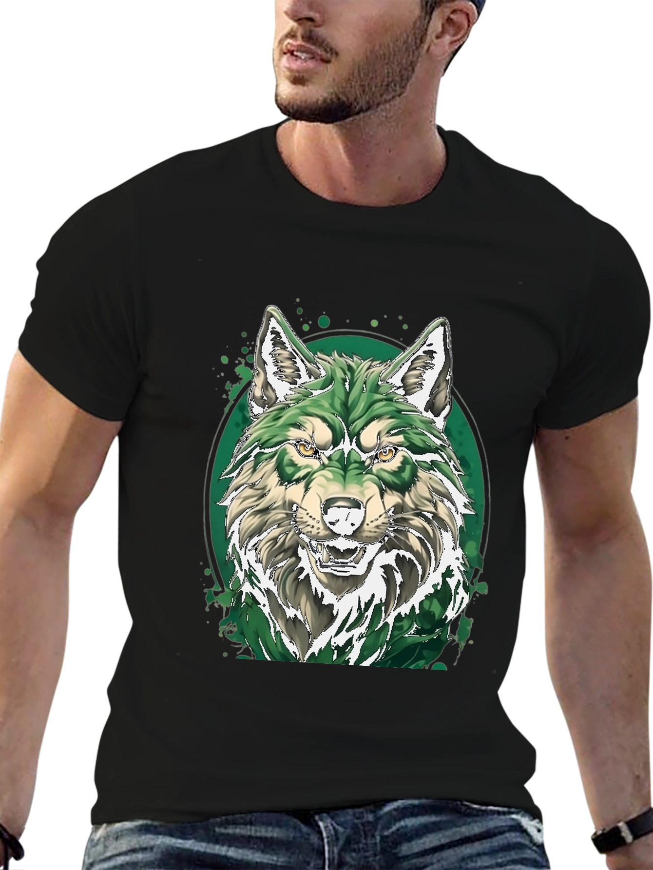 Wolf Graphic Black T-Shirt - Fierce Style