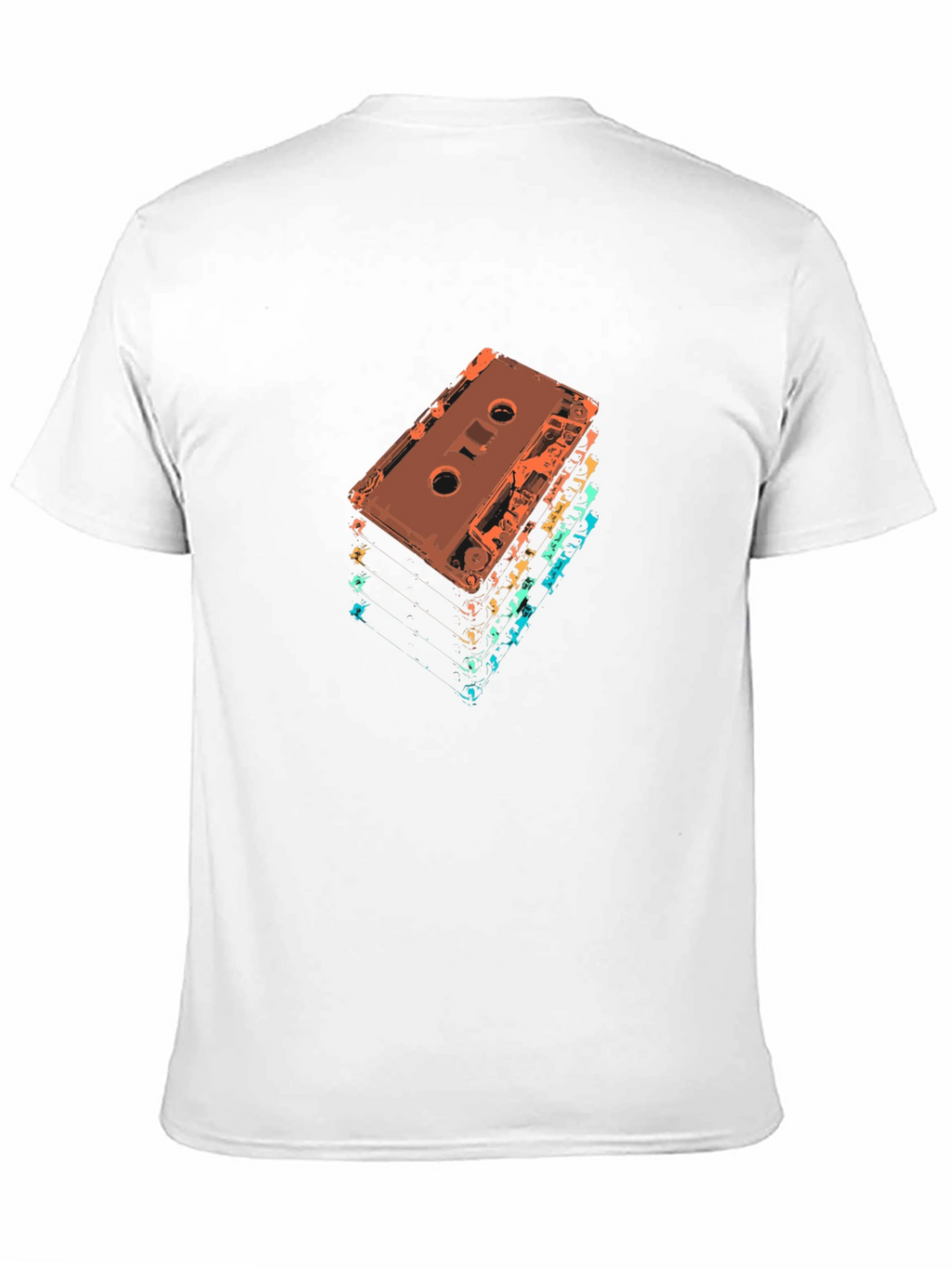Retro Cassette Tape Stack Graphic Tee - Black