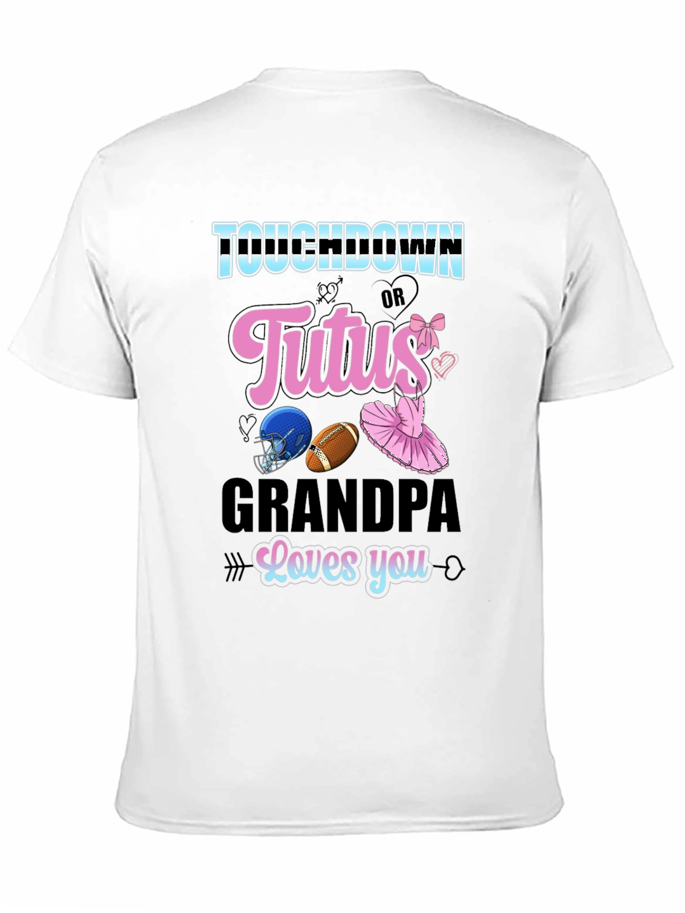 Touchdown or Tutus Grandpa T-Shirt - Gender Reveal