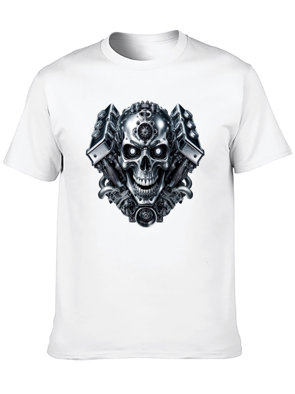 Steampunk Skull Graphic Black T-Shirt