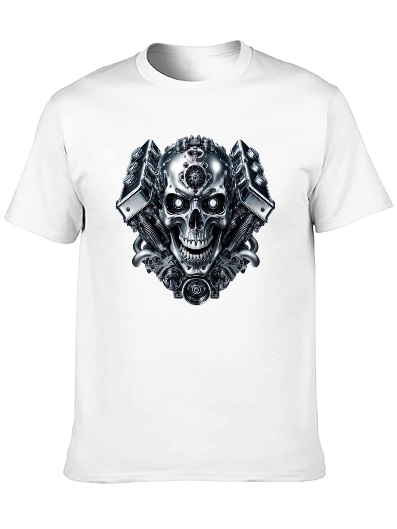 Steampunk Skull Graphic Black T-Shirt
