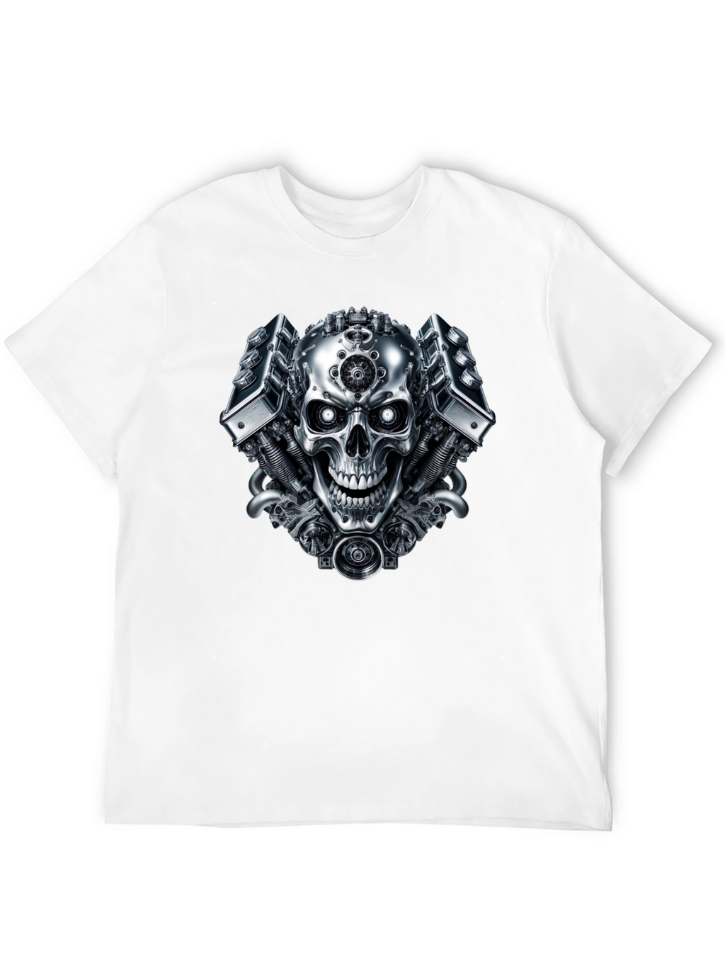 Steampunk Skull Graphic Black T-Shirt