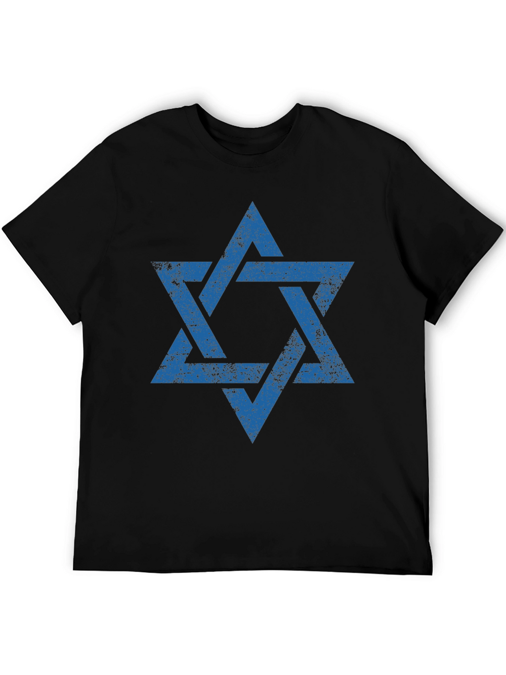 Distressed Star of David Graphic Tee - Black