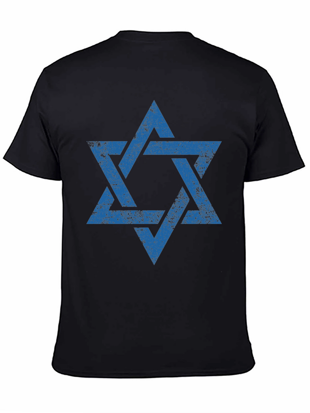 Distressed Star of David Graphic Tee - Black